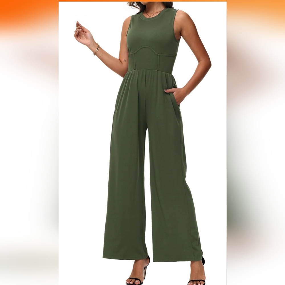 Olive green jumpsuit - Picture 3 of 8